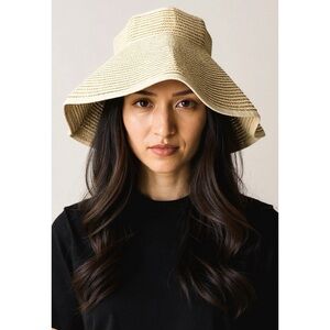 Paper Straw Tan Packable Adjustable Sun Hat